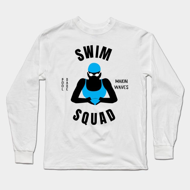 Women Breaststroke Swim Squad Girls Swimming Gift Long Sleeve T-Shirt by atomguy